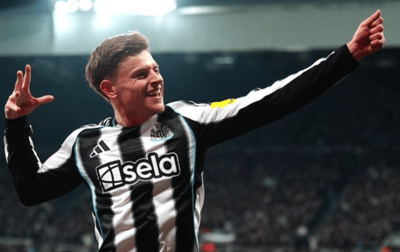 打入一球，米兰体育揭晓哈维-巴恩斯当选纽卡vs巴萨全场最佳球员